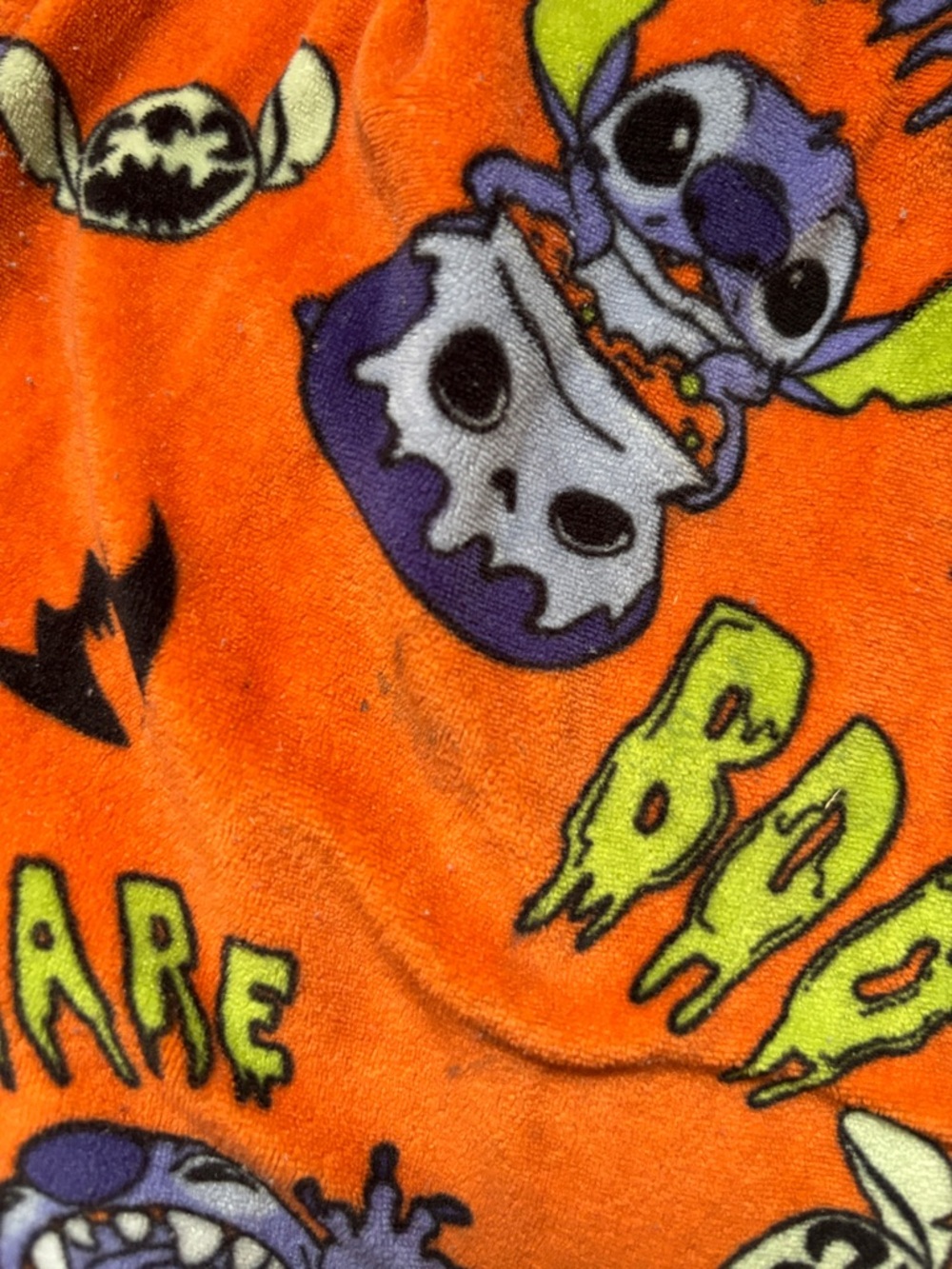 Women’s Orange Stitch Halloween Fleece Pajama Pants - Picture 3 of 3